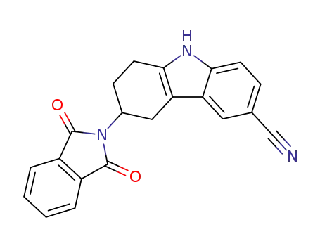 Molecular Structure of 147009-18-5 (3-phthalimido-6-cyano-1,2,3,4-tetrahydrocarbazole)