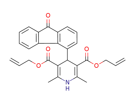 Molecular Structure of 145695-42-7 (2,6-Dimethyl-4-(9-oxo-9H-fluoren-4-yl)-1,4-dihydropyridine-3,5-dicarboxylic acid bis(2-propenyl) diester)