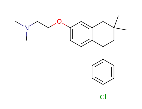 Molecular Structure of 147264-12-8 (2-{[5-(4-chlorophenyl)-7,7,8-trimethyl-5,6,7,8-tetrahydronaphthalen-2-yl]oxy}-N,N-dimethylethanamine)