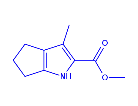 Molecular Structure of 145696-35-1 (Cyclopenta[b]pyrrole-2-carboxylic acid, 1,4,5,6-tetrahydro-3-methyl-, methyl ester (9CI))