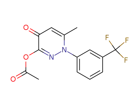 Molecular Structure of 146824-76-2 ([6-methyl-4-oxo-1-[3-(trifluoromethyl)phenyl]pyridazin-3-yl] acetate)