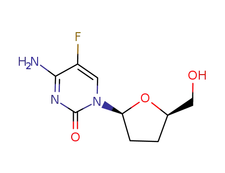 Molecular Structure of 147058-39-7 (2',3'-dideoxy-beta-5-fluorocytidine)