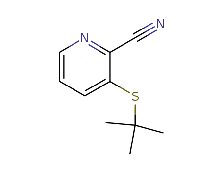 Molecular Structure of 178811-40-0 (3-TERT-BUTYLSULFANYL-PYRIDINE-2-CARBONITRILE)