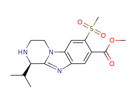 Molecular Structure of 1456693-55-2 ((R)-methyl 1-isopropyl-7-(methylsulfonyl)-1,2,3,4-tetrahydrobenzo[4,5]imidazo [1,2-a]pyrazine-8-carboxylate)