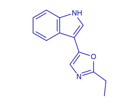 Molecular Structure of 73053-81-3 (2-ethyl-5-(3-indolyl)oxazole)