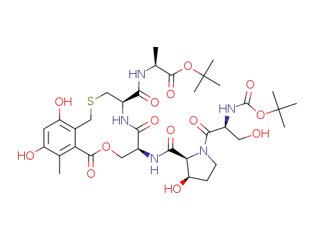 tert-butyl N-[(4R,7S)-7-({(3R)-1-[N-(tert-butoxycarbonyl)-L-seryl]-3-hydroxy-L-prolyl}amino)-1,3,4,5,6,7,8,10-octahydro-12,14-dihydroxy-11-methyl-6,10-dioxo-9,2,5-benzoxathiazacyclododecin-4-ylcarbonyl]-L-alaninate