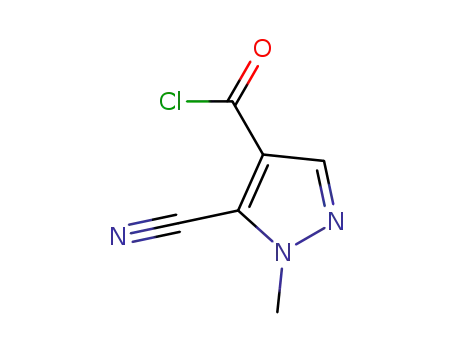 Molecular Structure of 81303-60-8 (1H-Pyrazole-4-carbonyl chloride, 5-cyano-1-methyl- (9CI))