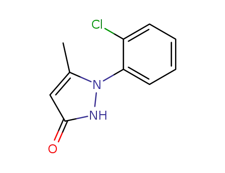Molecular Structure of 14580-10-0 (1-(2-Chloro-phenyl)-5-methyl-1,2-dihydro-pyrazol-3-one)