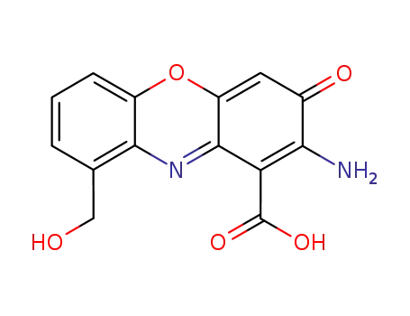 Molecular Structure of 146-90-7 (2-Amino-9-hydroxymethyl-3-oxo-3H-phenoxazine-1-carboxylic acid)