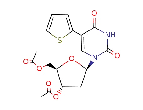 Molecular Structure of 133787-21-0 (β-5-(2-thienyl)-2'-deoxy-3',5'-di-O-acetyluridine)