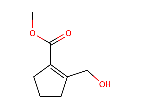 Molecular Structure of 344747-26-8 (1-Cyclopentene-1-carboxylic acid, 2-(hydroxymethyl)-, methyl ester (9CI))