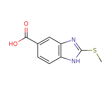 Molecular Structure of 148720-14-3 (2-(Methylthio)-1H-benzimidazole-6-carboxylic acid)