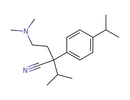 Molecular Structure of 14780-13-3 (2-[2-(dimethylamino)ethyl]-3-methyl-2-[4-(propan-2-yl)phenyl]butanenitrile)
