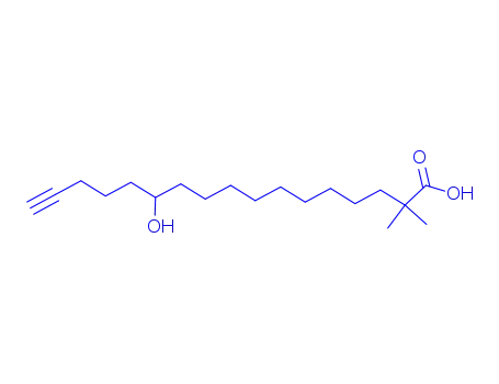 Molecular Structure of 148019-73-2 (12-hydroxy-2,2-dimethyl-heptadec-16-ynoic acid)