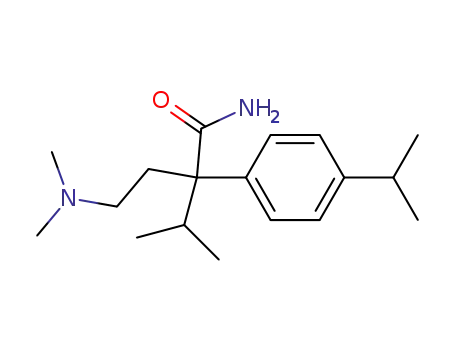 Molecular Structure of 14780-18-8 (2-[2-(dimethylamino)ethyl]-3-methyl-2-[4-(propan-2-yl)phenyl]butanamide)