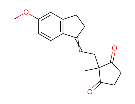 Molecular Structure of 14789-51-6 (2-[(2Z)-2-(5-methoxy-2,3-dihydro-1H-inden-1-ylidene)ethyl]-2-methylcyclopentane-1,3-dione)