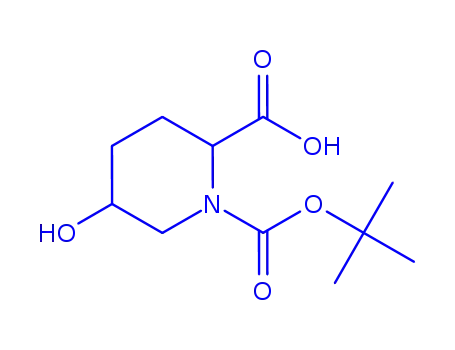 Molecular Structure of 1487347-86-3 (1-tert-butoxycarbonyl-5-hydroxypiperidine-2-carboxylic acid)