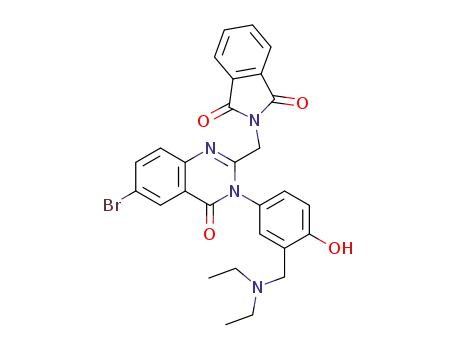 1H-Isoindole-1,3(2H)-dione, 2-((6-bromo-3,4-dihydro-3-(3-((diethylamino)methyl)-4-hydroxyphenyl)-4-oxo-2-quinazolinyl)methyl)-