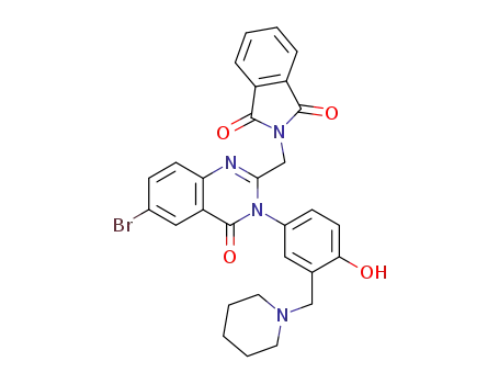 Molecular Structure of 134700-41-7 (2-({6-bromo-3-[4-hydroxy-3-(piperidin-1-ylmethyl)phenyl]-4-oxo-3,4-dihydroquinazolin-2-yl}methyl)-1H-isoindole-1,3(2H)-dione)