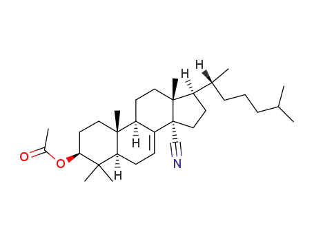 Acetic acid (3S,5R,9R,10R,13R,14S,17R)-14-cyano-17-((R)-1,5-dimethyl-hexyl)-4,4,10,13-tetramethyl-2,3,4,5,6,9,10,11,12,13,14,15,16,17-tetradecahydro-1H-cyclopenta[a]phenanthren-3-yl ester