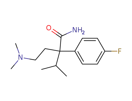 Molecular Structure of 14780-22-4 (2-[2-(dimethylamino)ethyl]-2-(4-fluorophenyl)-3-methylbutanamide)