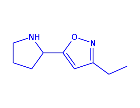 Molecular Structure of 147402-55-9 (Isoxazole, 3-ethyl-5-(2-pyrrolidinyl)-, (S)- (9CI))