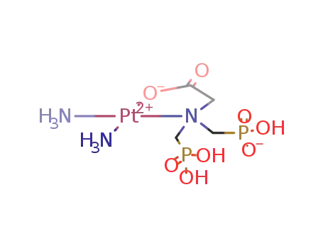 Molecular Structure of 134669-40-2 (diamine((bis-(phosphonatomethyl)amino)acetato(2-)-O(1),N(1))platinum(II))