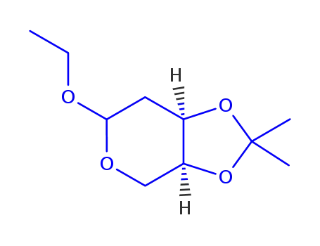 Molecular Structure of 147915-39-7 (alpha-erythro-Pentopyranoside,ethyl2-deoxy-3,4-O-(1-methylethylidene)-(9CI))