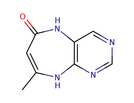 Molecular Structure of 1489-01-6 (8-methyl-5,9-dihydro-6H-pyrimido[4,5-b][1,4]diazepin-6-one)