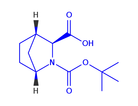 Molecular Structure of 291775-59-2 ((3S)-N-Boc-2-azabicyclo[2.2.1]heptane-3-carboxylic  acid)
