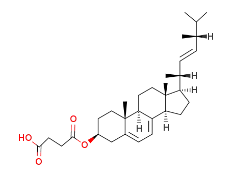 Molecular Structure of 14884-92-5 (4-(ergosta-5,7,22-trien-3-yloxy)-4-oxobutanoic acid)