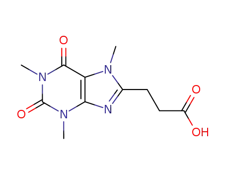 Molecular Structure of 14798-30-2 (3-(1,3,7-trimethyl-2,6-dioxo-2,3,6,7-tetrahydro-1H-purin-8-yl)propanoic acid)