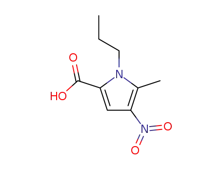 Molecular Structure of 147871-49-6 (5-methyl-4-nitro-1-propyl-2-pyrrolcarboxylic acid)