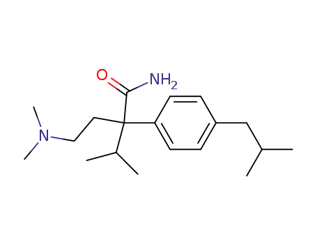 Molecular Structure of 14780-19-9 (2-[2-(dimethylamino)ethyl]-3-methyl-2-[4-(2-methylpropyl)phenyl]butanamide)