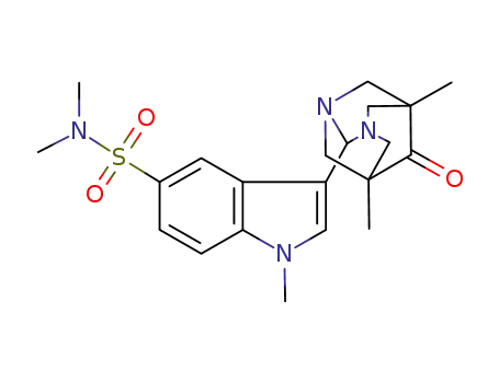 Molecular Structure of 134828-34-5 (3-(5,7-dimethyl-6-oxo-1,3-diazatricyclo[3.3.1.1~3,7~]dec-2-yl)-N,N,1-trimethyl-1H-indole-5-sulfonamide)