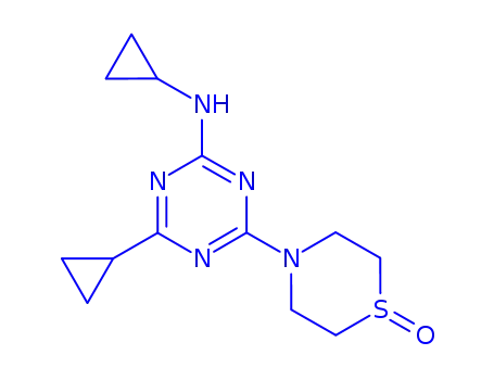Molecular Structure of 148312-51-0 (N,4-dicyclopropyl-6-(1-oxidothiomorpholin-4-yl)-1,3,5-triazin-2-amine)