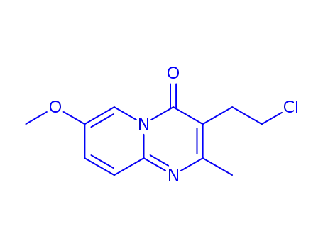 Molecular Structure of 147662-99-5 (3-(2-Chloroethyl)-7-methoxy-2-methyl-4H-pyrido[1,2-a]pyrimidin-4-one)