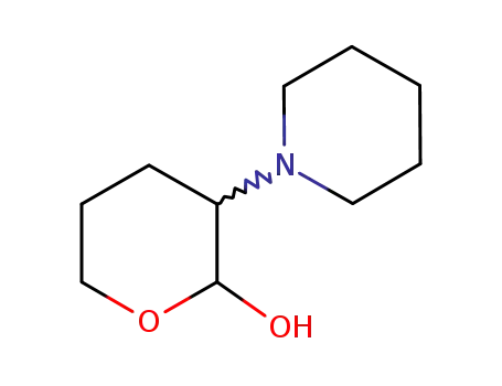 Molecular Structure of 14780-30-4 (3-(piperidin-1-yl)tetrahydro-2H-pyran-2-ol)