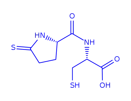 Molecular Structure of 148076-52-2 (N-(5-thioxo-L-prolyl)-L-cysteine)