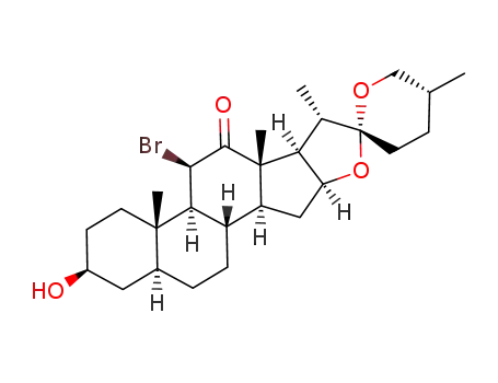 Molecular Structure of 2138-94-5 (3β-hydroxy-11β-bromo-12-oxo-(25R)-5α-spirostane)