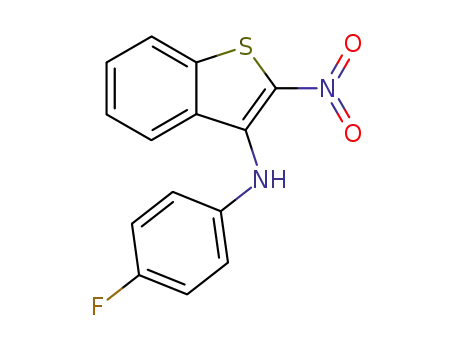 Molecular Structure of 149338-09-0 (N-(4-fluorophenyl)-2-nitro-1-benzothiophen-3-amine)