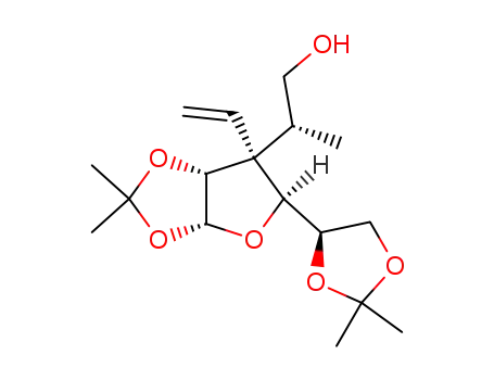 (2R,3R,4S,5S)-4-<(1R)-1-(hydroxymethyl)ethyl>-2,3-(isopropylidenedioxy)-5-<(1R)-1,2-(isopropylidenedioxy)ethyl>-4-vinyltetrahydrofuran