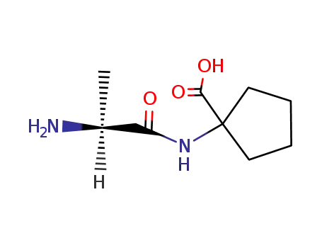 Molecular Structure of 91633-91-9 (Cyclopentanecarboxylic acid, 1-(2-aminopropionamido)- (7CI))