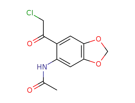 Molecular Structure of 149809-25-6 (Acetamide,  N-[6-(chloroacetyl)-1,3-benzodioxol-5-yl]-  (9CI))