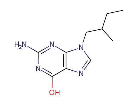 Molecular Structure of 14937-70-3 (2-amino-9-(2-methylbutyl)-3,9-dihydro-6H-purin-6-one)