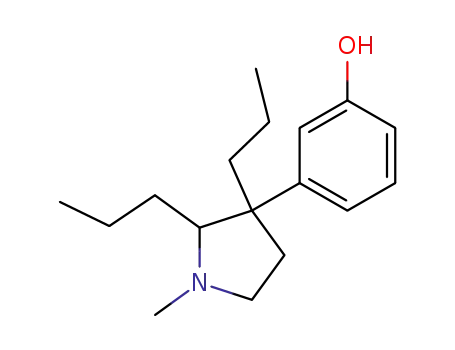 Molecular Structure of 1505-37-9 (3-(1-methyl-2,3-dipropylpyrrolidin-3-yl)phenol)