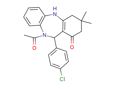 10-acetyl-11-(4-chlorophenyl)-3,3-dimethyl-2,3,4,5,10,11-hexahydro-1H-dibenzo[b,e][1,4]diazepin-1-one