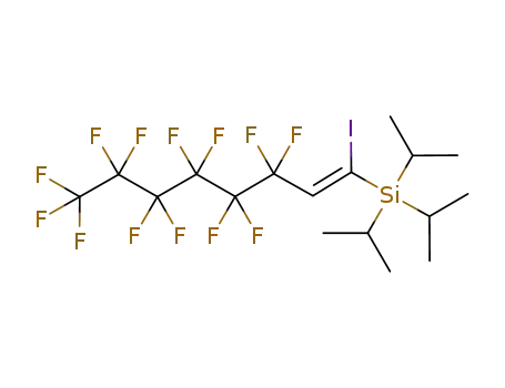 Molecular Structure of 1231687-28-7 ((Z)-3,3,4,4,5,5,6,6,7,7,8,8,8-tridecafluoro-1-iodo-1-triisopropylsilyl-1-octene)
