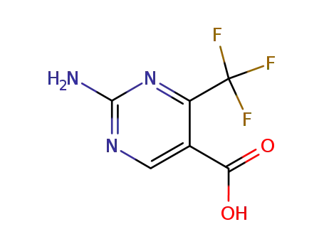 Molecular Structure of 149771-23-3 (5-Pyrimidinecarboxylicacid,2-amino-4-(trifluoromethyl)-(9CI))
