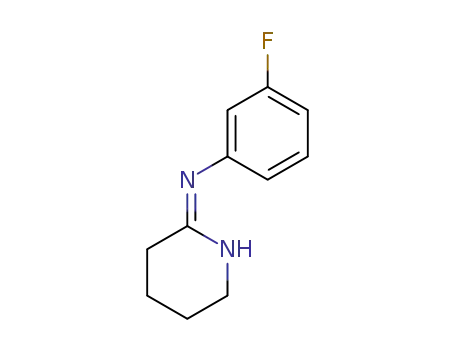 Molecular Structure of 135347-87-4 ((3-Fluoro-phenyl)-piperidin-(2Z)-ylidene-amine)